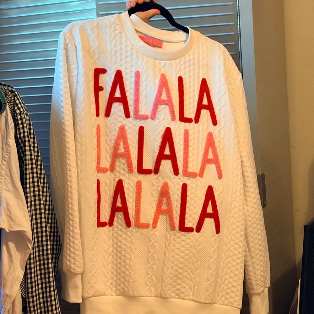 White and Red/pink Women's Sweatshirt